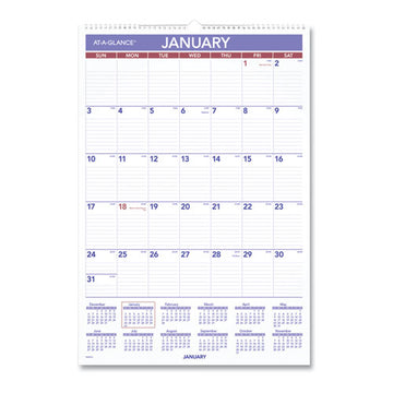 AT-A-GLANCE® Erasable Wall Calendar, 12 X 17, White Sheets, 12-month (jan To Dec): 2022 freeshipping - TVN Wholesale
